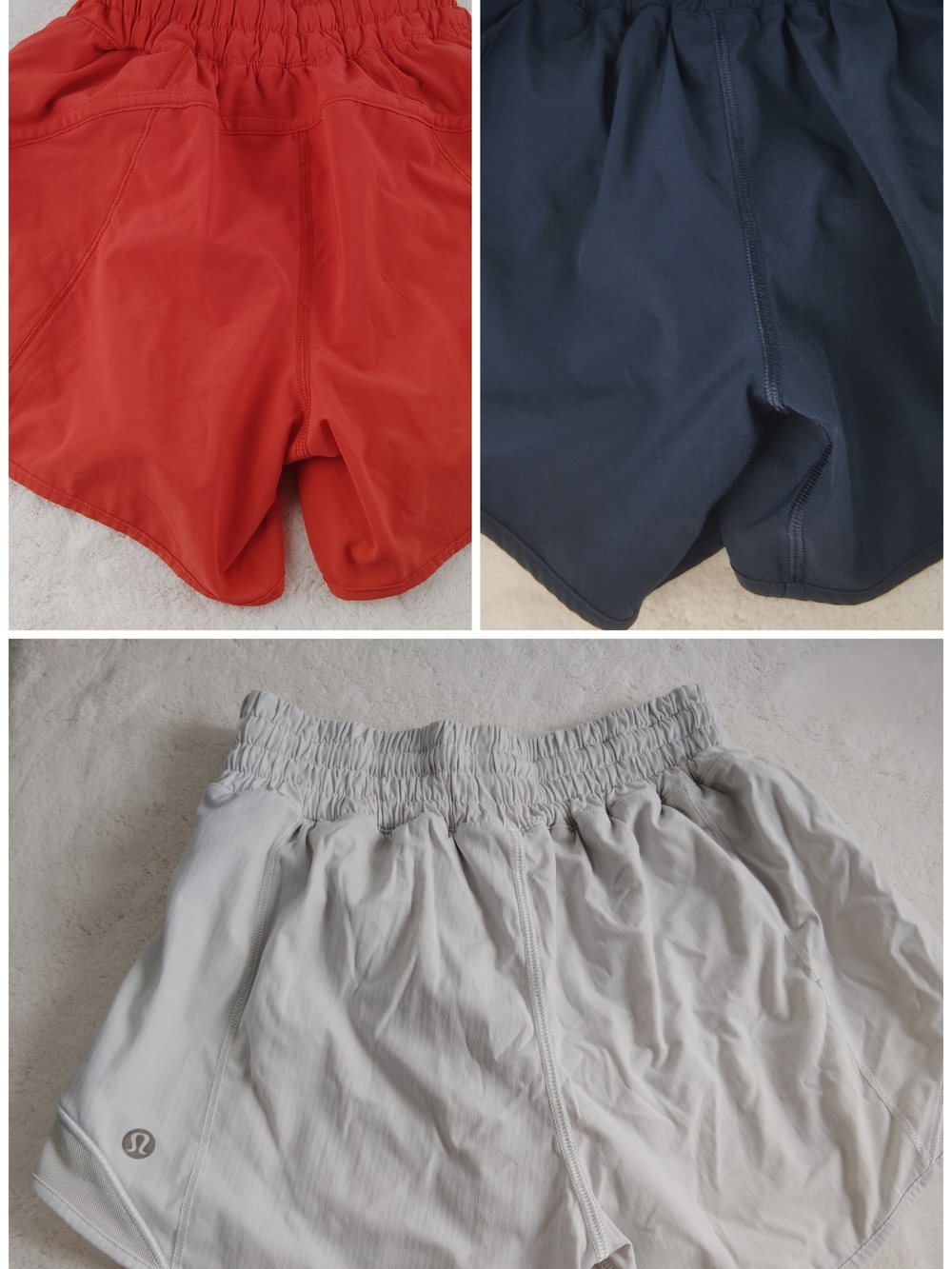Lululemon Bundle  Short High Rise Red, Navy, White Sz 0